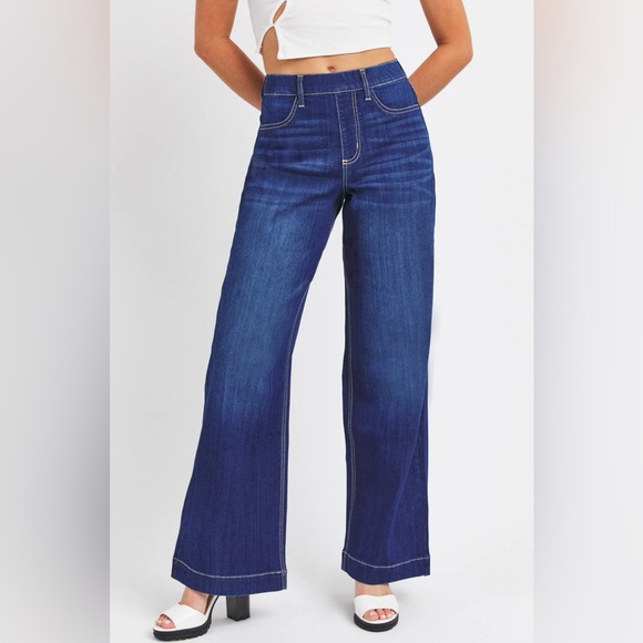 Cello Denim - Cello Flare Wide-Leg Jeans High-Rise large